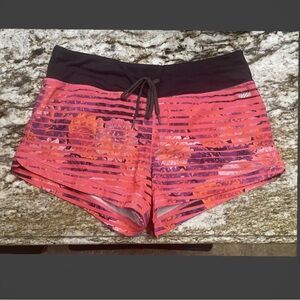Avia Floral Striped Pink Purple Orange and Black Athletic Shorts